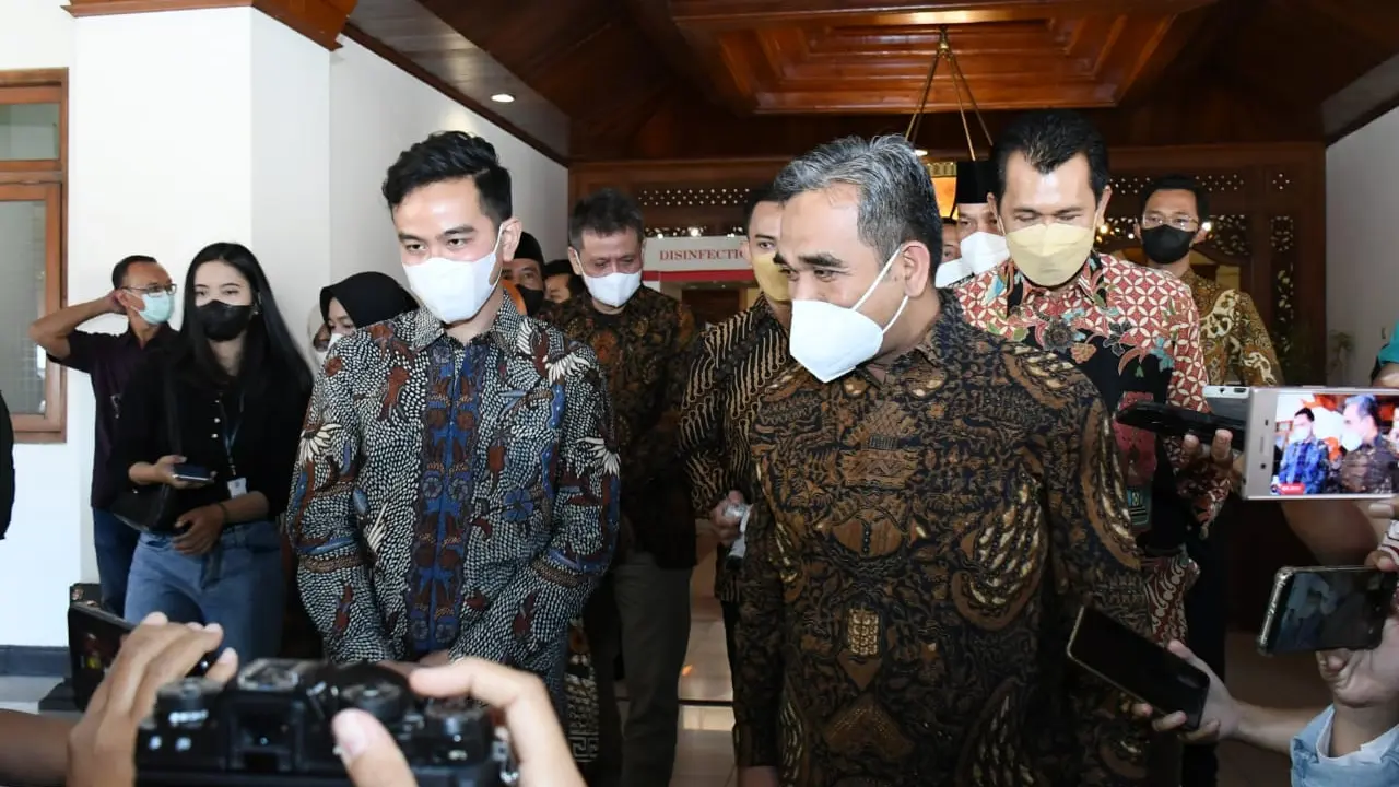 Sekjen Gerindra Ahmad Muzani bertemu Wali Kota Solo Gibran Rakabuming Raka