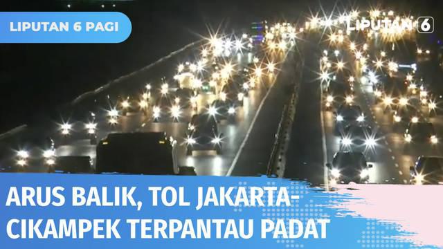 Ribuan kendaraan memadati ruas Tol Jakarta-Cikampek menuju arah Jakarta. Kendaraan terus mengalir dari arah Tol Cipali dan Tol Purbaleunyi. Kepadatan tetap terjadi meskipun petugas sudah melakukan rekayasa lalu lintas.