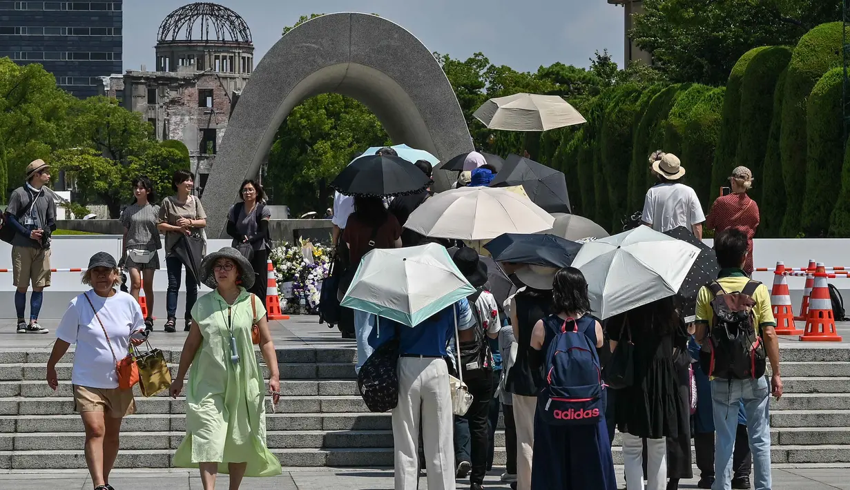 Pengeboman dua kota besar di Jepang tersebut sekaligus menandai tahap akhir Perang Dunia II. (Richard A. Brooks/AFP)
