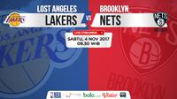 Jadwal NBA, LA Lakers vs Brooklyn Nets. (Bola.com/Dody Iryawan)