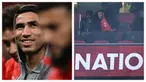 Pemain Real Madrid, Kylian Mbappe kedapatan menonton langsung laga Grup A Piala Afrika 2025 antara Maroko melawan Mali di Prince Moulay Abdellah Stadium, Rabat, Maroko, Jumat (26/12/2025) malam waktu setempat. (Foto Kolase: AFP/Gabriel Bouys)
