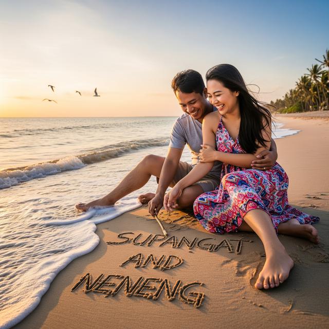 Prompt Gemini AI di Pantai bersama Pasangan/ Ilustrasi AI