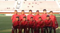 Timnas Indonesia U-16 asuhan Fachry Husaini baru bisa bermain maksimal sepanjang 65 menit saat mengalahkan Filipina 4-0 dalam laga uji coba di Stadion Maguwoharjo Sleman, Yogyakarta, Minggu (21/5/2017). (Liputan6.com/Switzy Sabandar)