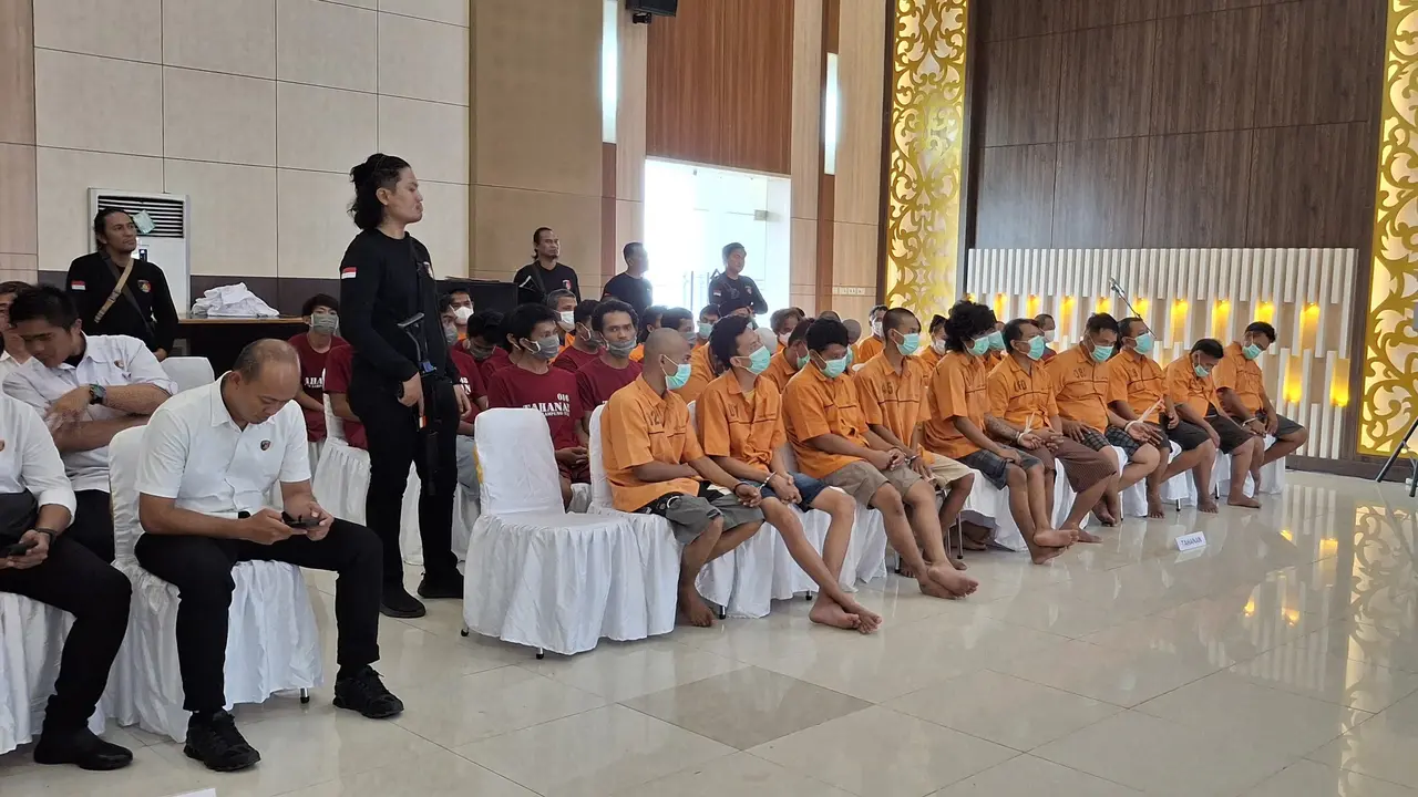 121 preman diamankan Operasi Pekat (Penyakit Masyarakat) Krakatau. Foto : (Liputan6.com/Ardi).