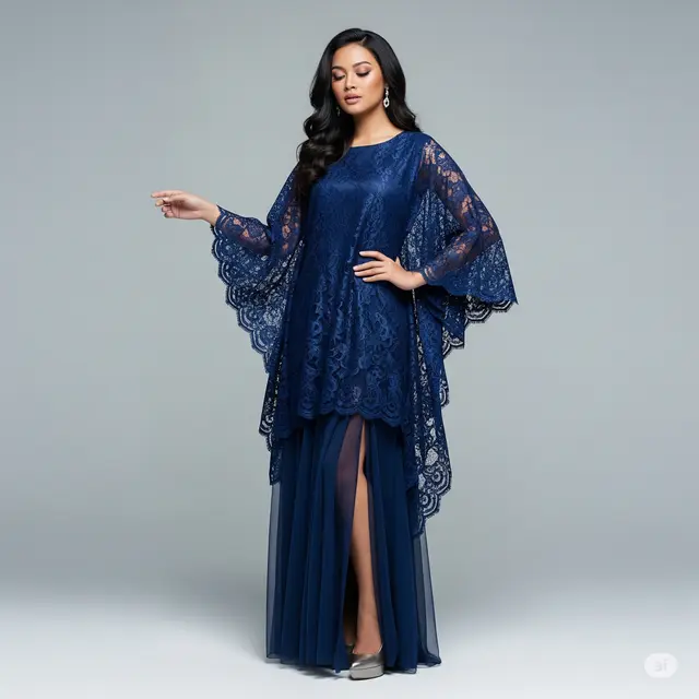 Model Dress Brokat Belah Samping Terpopuler.