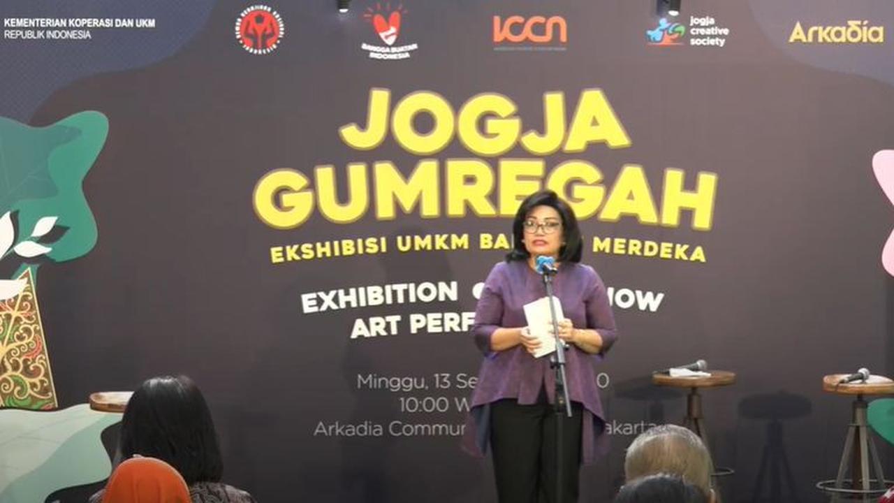 Deputi Bidang Produksi dan Pemasaran Kementerian Koperasi dan UKM Victoria Simanungkalit, di acara Jogja Gumregah Ekshibisi UMKM Bangkit Merdeka, Minggu (13/9/2030).