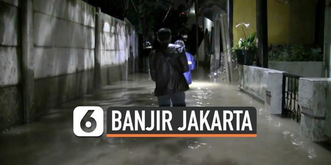 VIDEO: Begini Suasana Banjir di Kramat Jati Jakarta