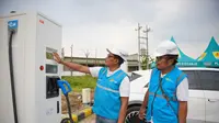 PT PLN (Persero) Unit Induk Distribusi (UID) Jawa Timur menambah 23 unit electric vehicle (EV) charger pada 17 titik Stasiun Pengisian Kendaraan Listrik Umum (SPKLU) di sepanjang tol Ngawi &ndash; Situbondo. (Foto: PLN)