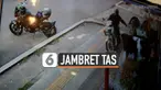Terekam kamera CCTV, seorang pengendara motor jambret sebuah tas milik seorang turis. Peristiwa terjadi saat turis tengah menikmati kopinya di sebuah kafe di Udon Thani, Thailand.