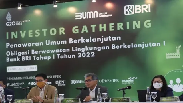 Penawaran umum berkelanjutan obligasi berwawasan lingkungan berkelanjutan I BRI tahap I Tahun 2022, Kamis (23/6/2022) (Foto: BRI)