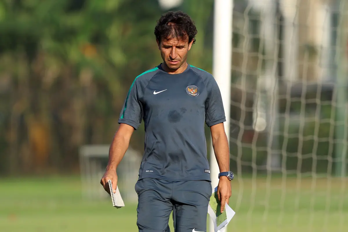 Luis Milla gagal membawa Timnas Indonesia U-22 meraih medali emas SEA Games 2017. (Liputan6.com/Helmi Fithriansyah)
