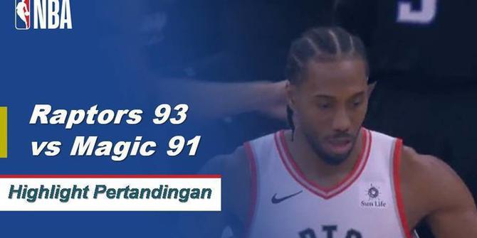 Cuplikan Pertandingan NBA : Raptors 93 vs Magic 91