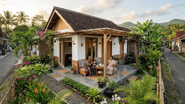 9 Desain Rumah Minimalis Kampung dengan Teras Luas Buat Santai Sore