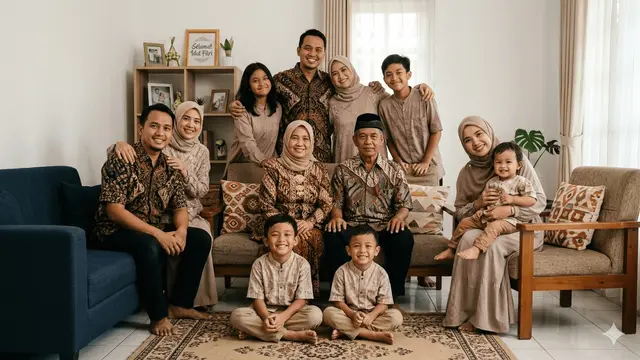 Ide Pose Foto Keluarga Saat Lebaran