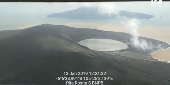 VIDEO: Penampakan Gunung Anak Krakatau Setelah Meletus