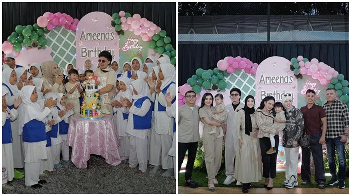 6 Momen Ultah Ameena ke-3 Tahun, Undang Anak Panti Asuhan hingga Kumpul Keluarga