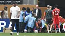 Bayern Munchen harus menelan pil pahit usai tersingkir dari babak perempat final Piala Dunia Antarklub 2025 pada hari Sabtu (5/7/2025). (AFP/Paul Ellis)