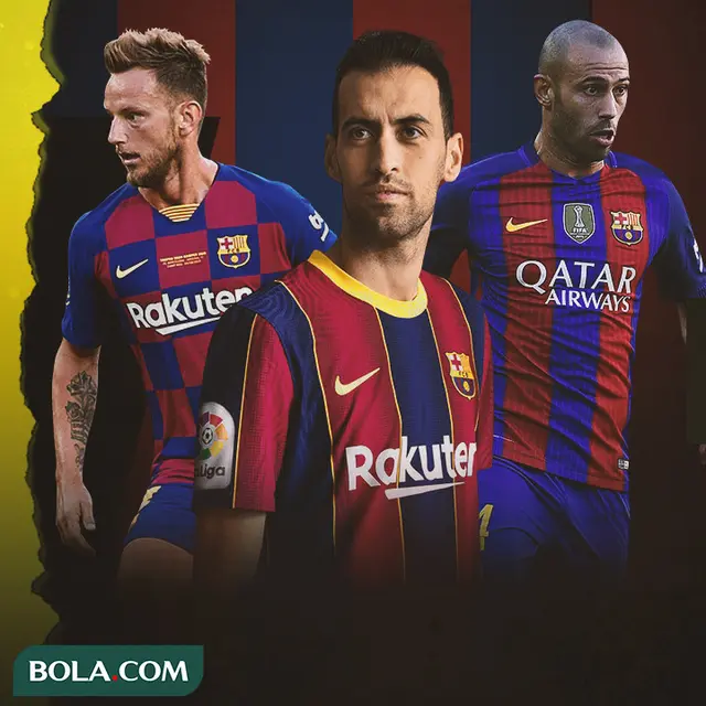 Javier Mascherano, Sergio Busquets dan Ivan Rakitic