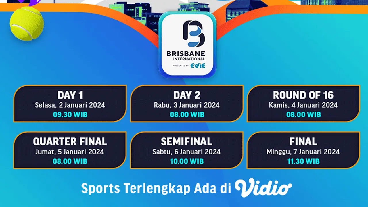 Link Live Streaming WTA Brisbane International 2024 di Vidio Pekan Ini