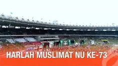 Presiden Joko Widodo beserta Ibu Negara menghadiri acara peringatan Hari Lahir Muslimat NU ke-73 di Stadion Gelora Bung Karno, Jakarta.