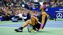 Ekspresi petenis Spanyol, Rafael Nadal usai mengalahkan Daniil Medvedev dari Rusia pada babak final AS Terbuka 2019 di New York, Minggu (8/9/2019). Nadal menjadi juara melalui pertarungan lima set 7-5, 6-3, 5-7, 4-6, dan 6-4. (AP Photo/Eduardo Munoz Alvarez)