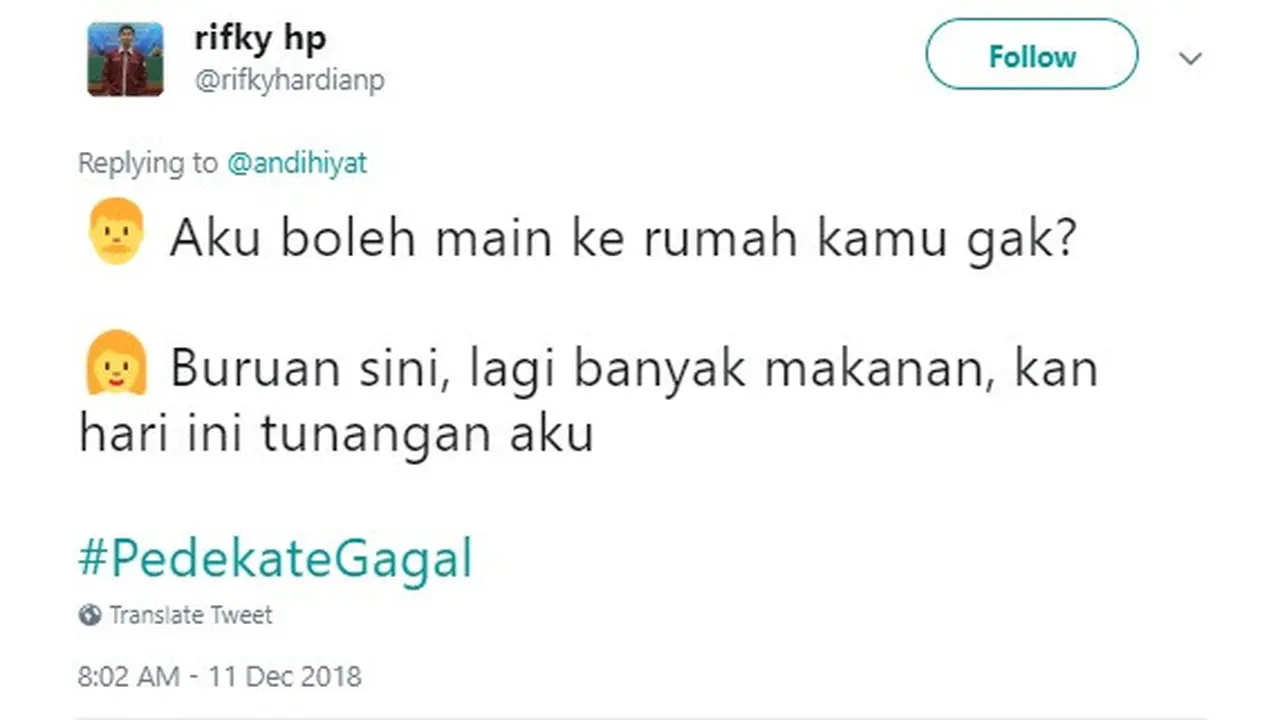 PDKT gagal ala warganet (foto: Twitter)