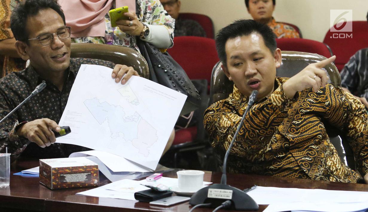 Direktur Lippo Cikarang Ju Kian Salim saat melakukan dialog dengan anggota dengan Ombudsman RI di Jakarta, Jumat (8/9). Dalam dialog tersebut membahas pembangunan mega proyek Kota Meikarta. (Liputan6.com/Angga Yuniar)