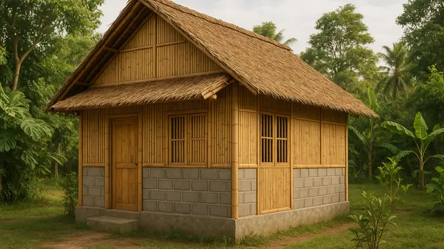 7 Model Rumah Kecil tapi Cantik dari Batako dan Bambu, Natural dan Terjangkau di 2025