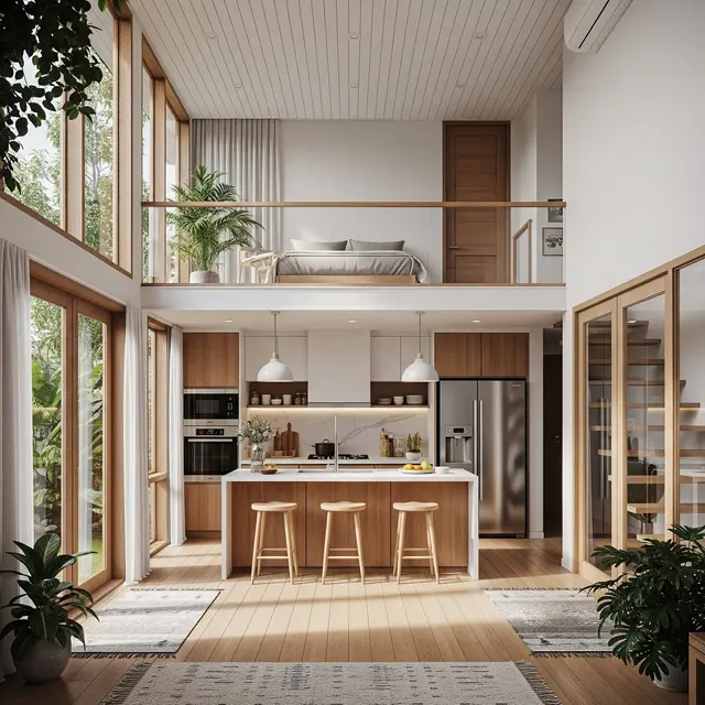 9 Model Rumah Gaya Skandinavia dengan Dapur Terbuka, Estetik Minimalis