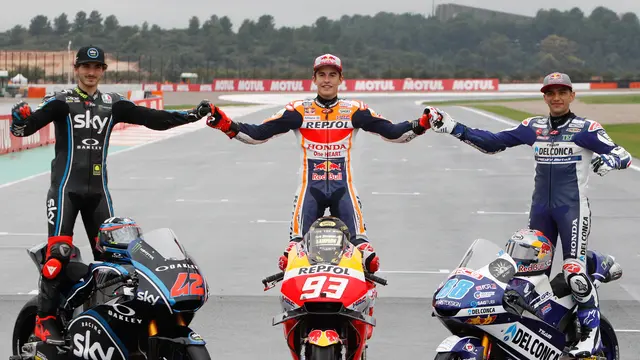 Keakraban Marc Marquez dengan Juara Dunia Moto2 dan Moto3