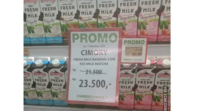 6 Tulisan di Supermarket Ini Nyelenehnya Bikin Kamu Mikir Keras