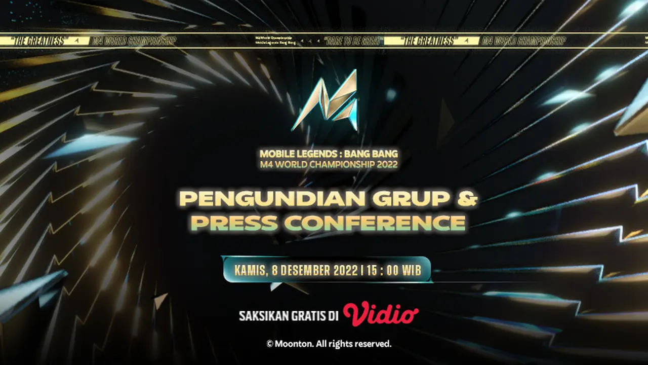 Gratis di Vidio, Live Streaming Undian Group Stage M4 World Championship 2022 Sore Hari Ini
