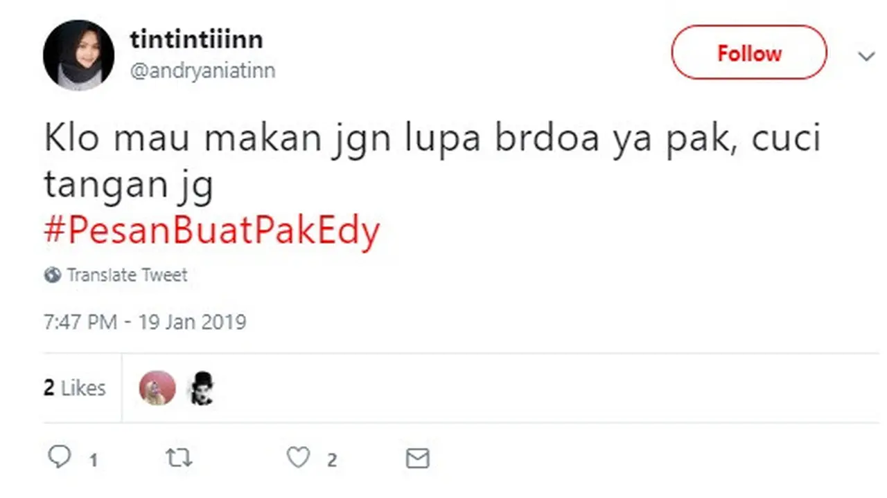 pesan nyeleneh warganet untuk Edy Rahmayadi (foto: @andryaniatinn)