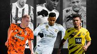 Dejan Kulusevski, Rodrygo, Jadon Sancho. (Bola.com/Gregah Nurikhsani)