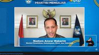Menteri Pendidikan, Kebudayaan, Riset, dan Teknologi (Mendikbudristek), Nadiem Anwar Makarim dalam peluncuran secara daring, Jumat (3/6).