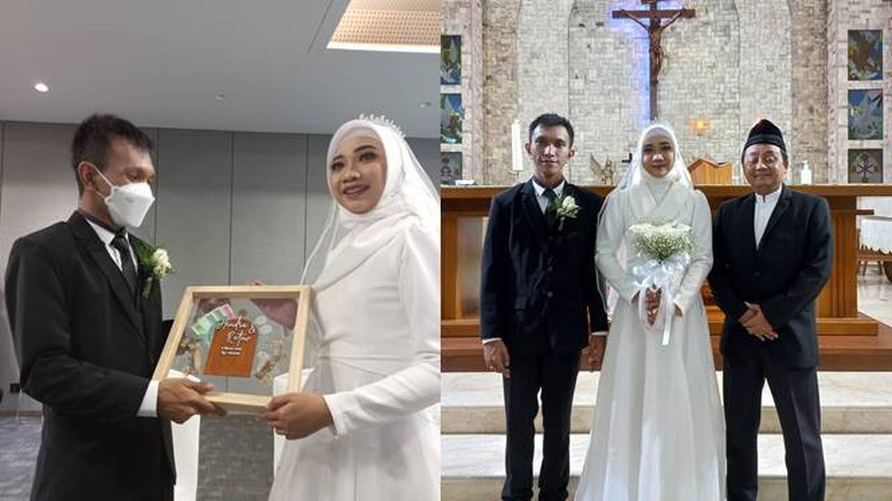 Viral Pernikahan Pasangan Beda Agama, Ini 5 Potretnya Saat Pemberkatan di Gereja