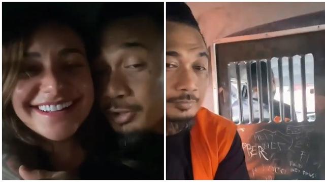 5 Momen Nora Alexandra Jenguk Jerinx, Lepas Rindu di Mobil Tahanan