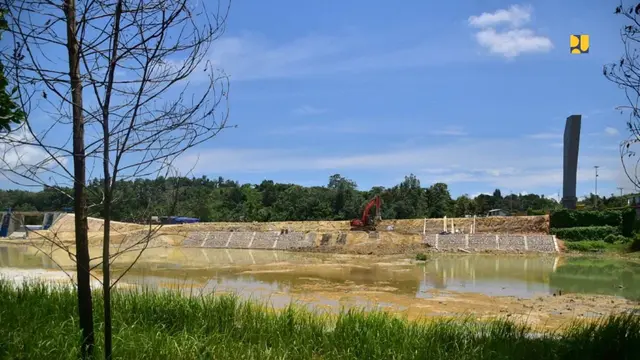 Kementerian PUPR tengah membangun kolam retensi atau waduk pengendali banjir di kawasan Sungai Wanggu Jalan Boulevard, Kota Kendari, Sulawesi Tenggara. (Dok Kementerian PUPR)