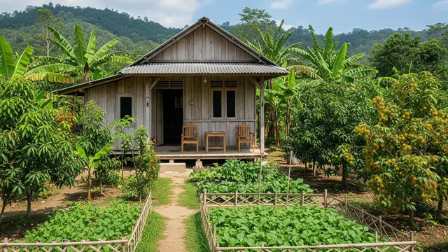 9 Desain Rumah Pedesaan dengan Kebun Buah di Sudut Lahan, Harmoni Alami