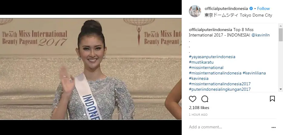 Kevin Liliana resmi terpilih sebagai Miss International 2017, penasaran? Simak di sini. Sumber foto: Akun Instagram @officialputeriindonesia.