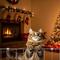 Kucing dan pohon Natal. [Foto: Gemini]