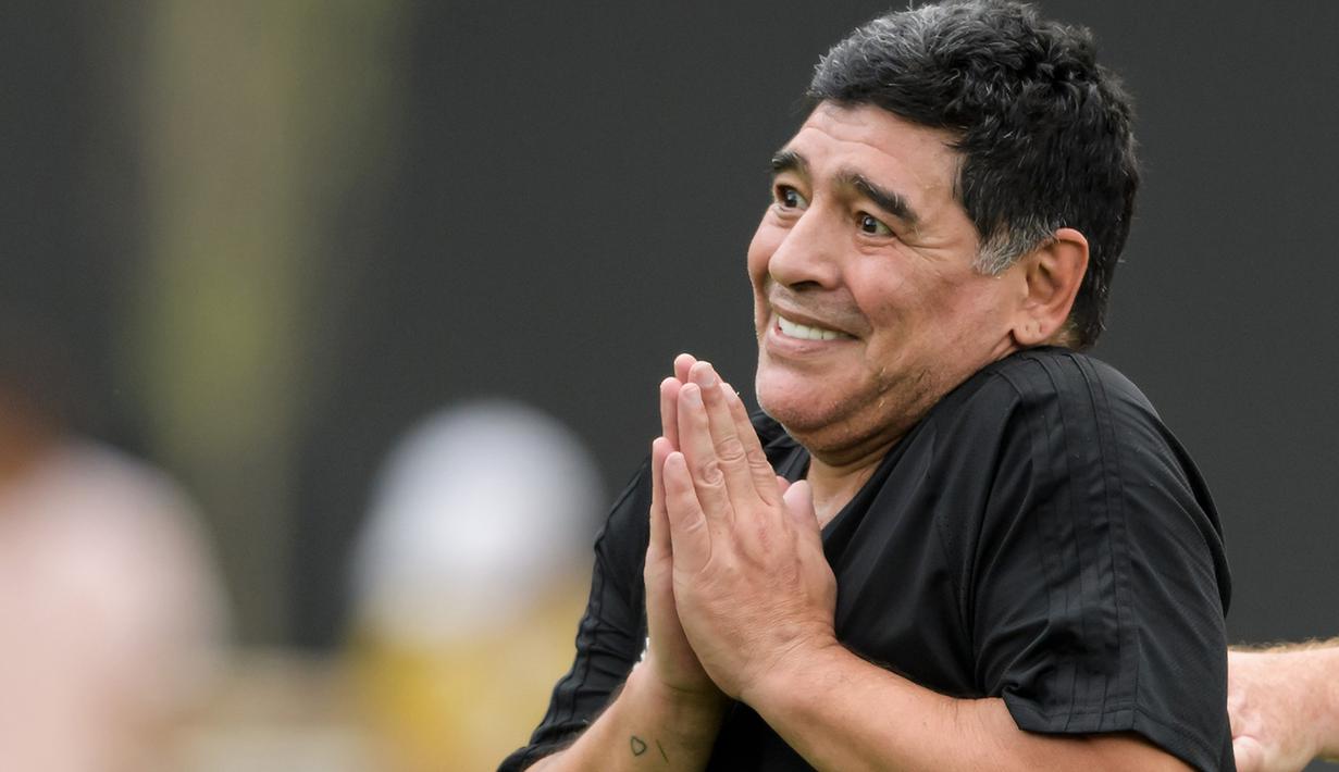 Bintang sepak bola dunia Diego Maradona boleh sukses bersama Argentina meraih Piala Dunia 1986 sebagai pemain, namun sebagai pelatih Maradona termasuk yang kurang beruntung. (AFP/Fabrice Coffrini)