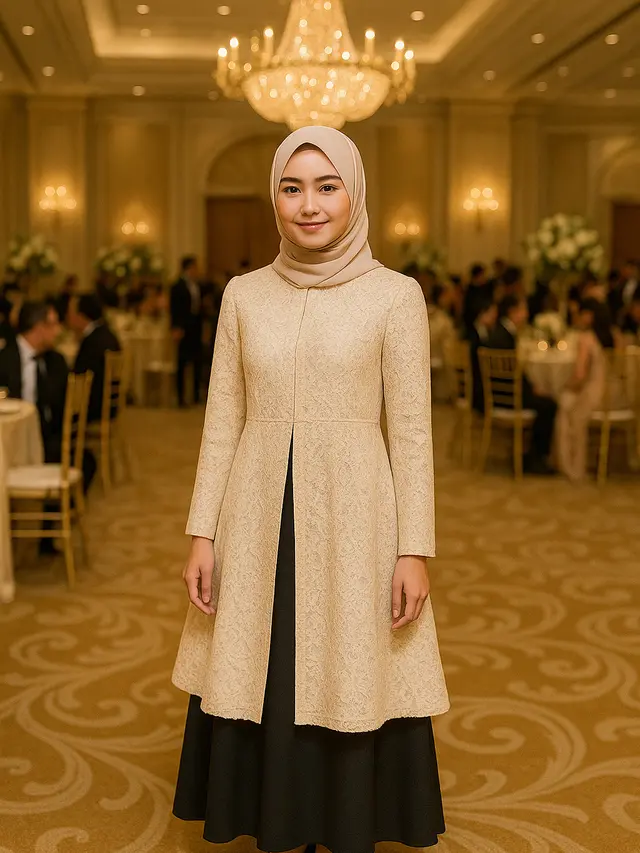 Model Kardigan Brokat untuk Kondangan