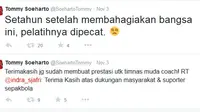 Tommy Soeharto Ikut mengomentari pemecatan Indra Sjafri