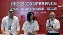 Komisaris Altofit, Budi Darmawan Tjandra, memberikan keterangan saat jumpa pers di Jakarta, Senin (28/5/2018). Menyambut Asian Games 2018 BRI dan Nike akan menggelar Nike Warehouse Sale di JCC pada 30 Mei- 3 Juni 2018. (Bola.com/M Iqbal Ichsan)