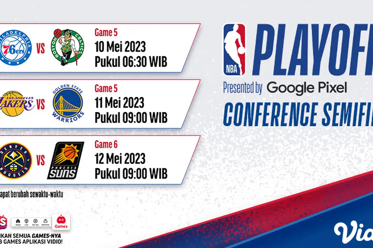 Jadwal NBA Conference Semifinals 10-12 Mei di Vidio : Philadelphia 76ers Vs Boston Celtics