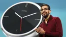 Wakil Presiden Senior Google Android, Chrome dan Apps, Sundar Pichai, tampil sebagai pembicara pada konferensi pengembang aplikasi Google I/O 2014 di San Francisco, (25/6/2014). (REUTERS/Elia Nouvelage) 