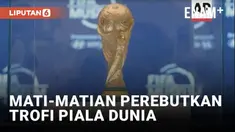 Trofi piala dunia menjadi simbol pencapaian tertinggi di laga dunia sepak bola. Trofi piala dunia dipamerkan di FIFA Fan Festival.