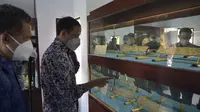 Mendikbud Nadiem Makarim mengunjungi kerja ke Museum Arkeologi Gedong Arca, Kabupaten Gianyar, Bali. (Istimewa)