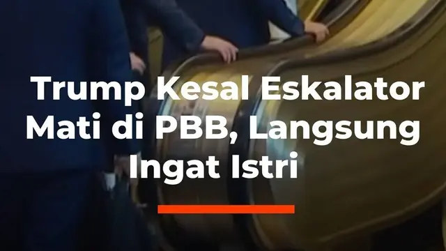 Presiden Donald Trump tiba di Perserikatan Bangsa-Bangsa (PBB), Selasa (23/9). Momen tak terduga terjadi, ketika rombongan Trump dan istri menaiki eskalator. Namun tiba-tiba eskalator mati.